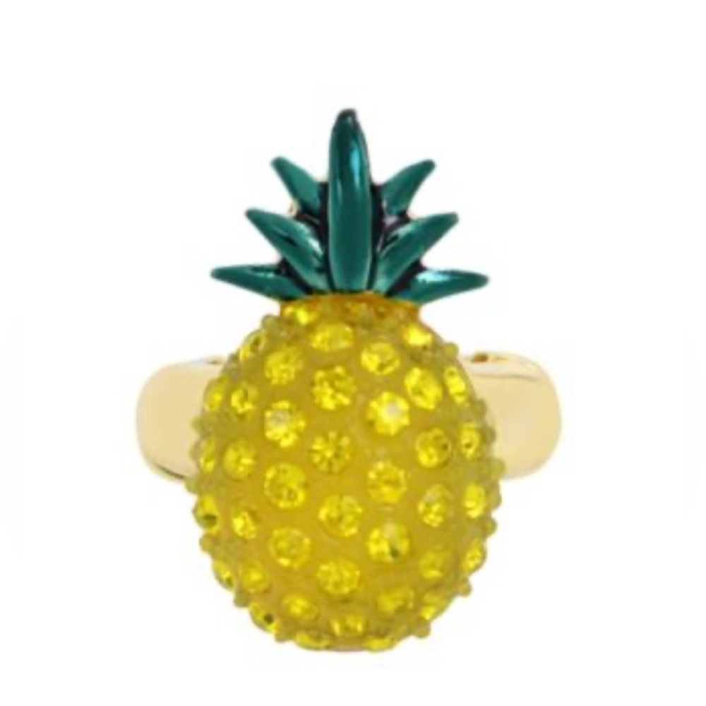 🩶BETSEY JOHNSON PINEAPPLE COCKTAIL STRETCH RING - NWT🩶